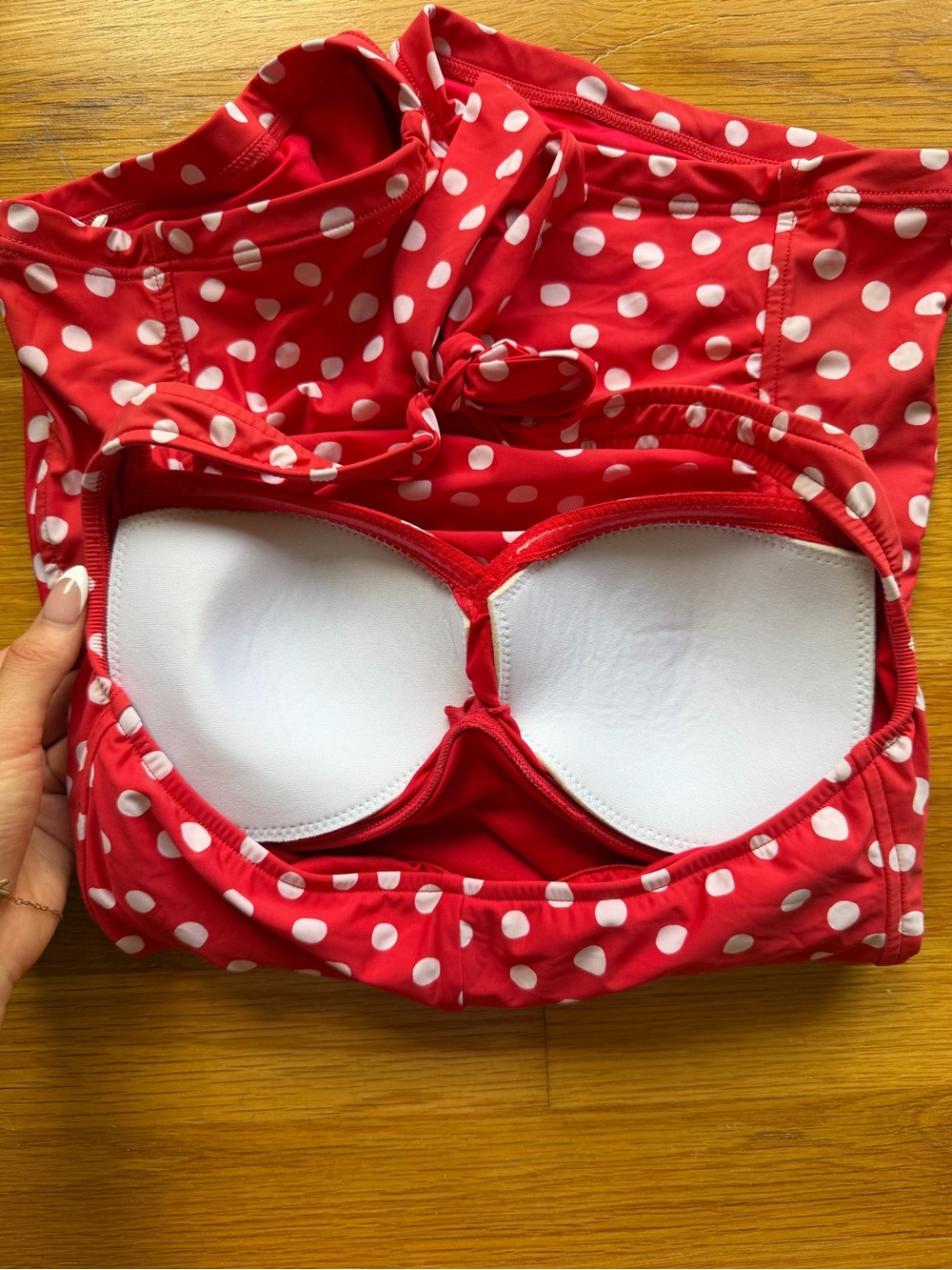 Seafolly Red & White Polka Dot Halter Romper Swimsuit – Size US 8 - Picture 3 of 6